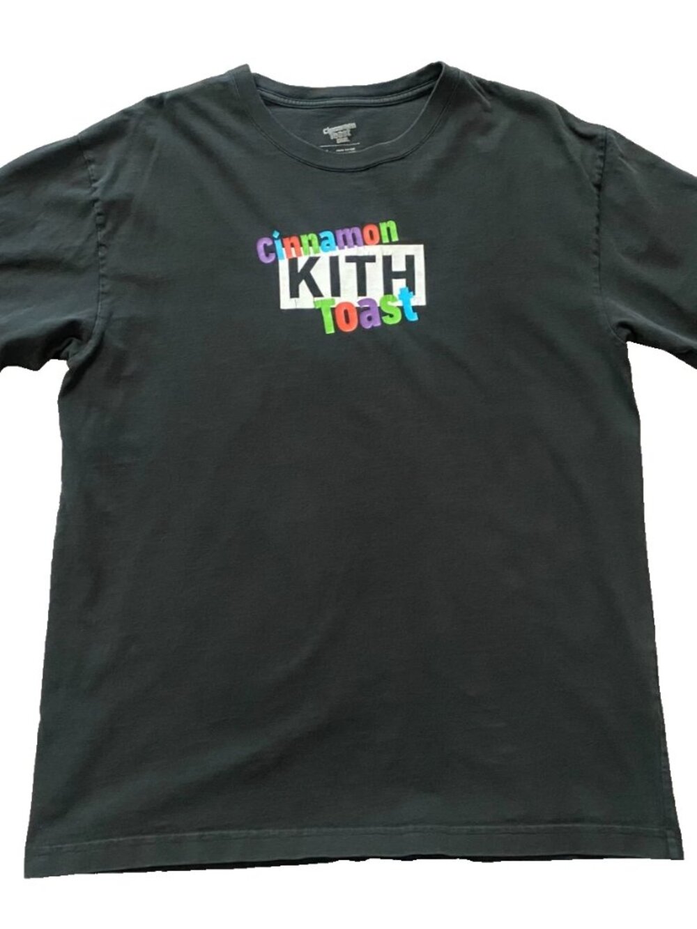 Kith Treats Cinnamon Toast Crunch Box Logo Tee Shirt Black Large L Bogo
